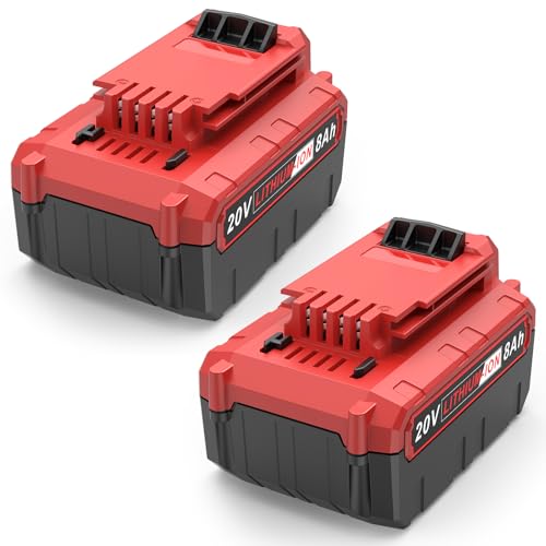 Futurebatt 2-Packs High-Output 8.0Ah Battery Replacement 20V for Porter Cable Max 20-Volt Power Tools PCC685L PCC680L PCC682L Batteries