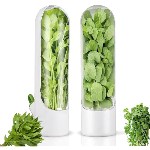 La Mejor Selección de Refrigerador Samsung Dos Puertas del mes. 43 Conservador de Hierbas Frescas - 2 Pack, Recipiente de Almacenamiento Envase Fresco para Almacenar Hierba, Cilantro, Perejil y Verduras, Adecuado para Puerta de Refrigeradores