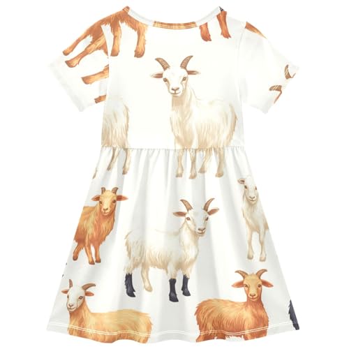 Boccsty Goats Black Brown Baby Girls Dress Kids Toddler Sundress Party Summer Dresses 2T2