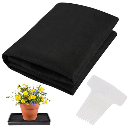 1 Set Automatic Watering System for Potted Plants, Thicken Capillary Mat Indoor Watering System Wicking Mat with 10Pcs Plant Labels for Greenhouse Hydroponics Indoor for Plants