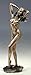 Bronzed Finish Nude Female with Hands in Hair Statue Sculpture Erotic Art