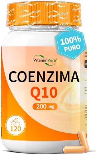 Coenzima Q10 200mg Per Singola Capsula, 120 Capsule (4 Mesi di Fornitura) Fermentato Naturalmente ad Elevata Biodisponibilità, Q10 integratore - VitaminPure Generico - integratore