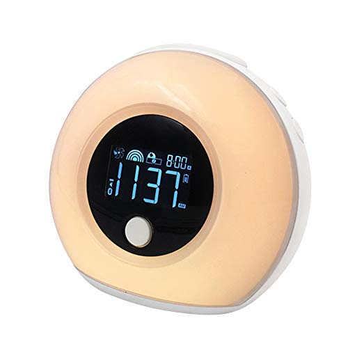 Wake Up Licht LED Wecker Digitaluhr Licht Bunte Musik Wecklicht Wireless Bluetooth Lautsprecher LED Smart Wecker Lichttherapie Schlaf Kleine