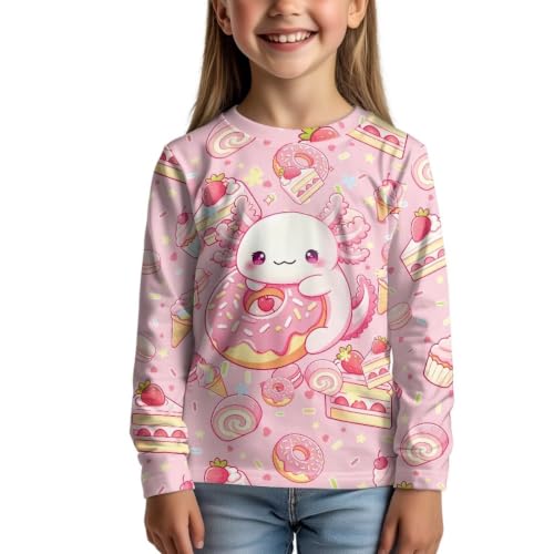 Image of WELLFLYHOM Long Sleeve T-Shirt for Boys Girls 3-16 Years Old Tee Tops Crewneck Pullover Shirts Fall Outfits