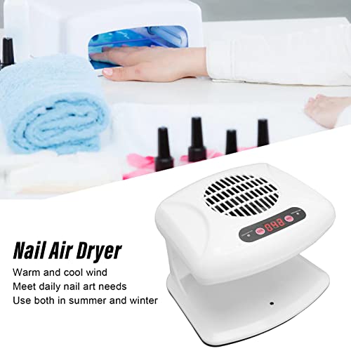 Air Nail Dryer with Automatic Sensor, 300W Hot Cold Wind Nail Fan Blow Dryer, Do Not Blacken Hands, Fast Dry Fingernail Polish Drying Machine for for Home and Salon (US Plug 110V)