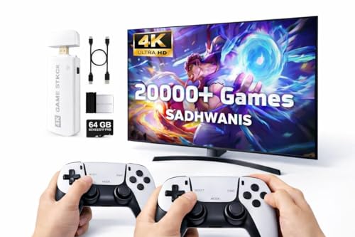 Image of SadhwanisVideo Game for Tv | Wireless Rettro Game Console, Rettro Game Stick with Built-in Multiple Games, Hdmi Output, and 2.4GHz Wireless Controller, Plug and Play Video Games for Tv