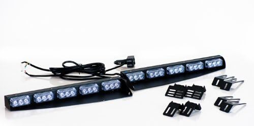 Abrams Slick Top Interior Visor Emergency Vehicle LED Lightbar TIR Optics - Red/Red