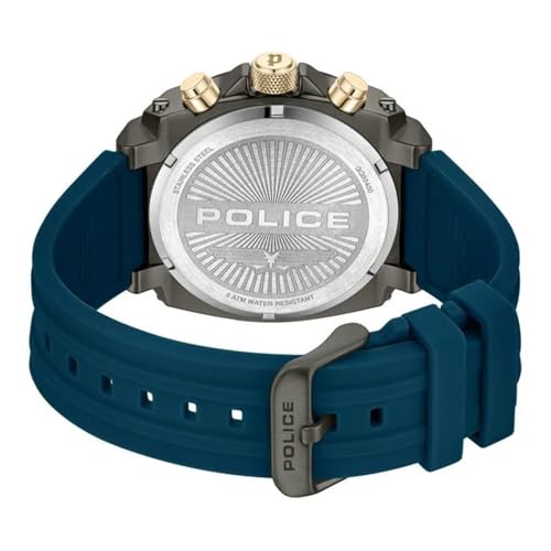Image of Police Blue Dial Multifunction Silicone Strap Watch for Men