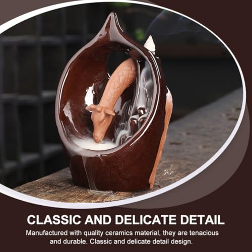 Brûleur de parfum girafe en céramique cascade pour aromathérapie artisanale