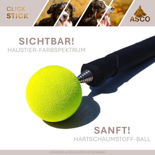 ASCO ClickStick - Target Stick mit abnehmbarem Premium Clicker - Target Stab für Hunde Katzen Clickertraining - Targetstick ausziehbar mit extra Klicker - Targetstab für Target-Training, schwarz
