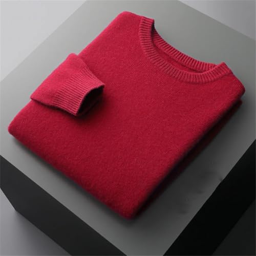Men’S Round Neck Loose Pullover Sweater Thick Warm Long Sleeve Knitted Autumn Winter Casual Solid Color Top4