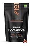 Organic Flaxseed Oil Capsules 1440mg - 64% Omega 3-6-9 – 120 Count – Cold Pressed – Rich in Alpha Linoleic Acid, Linoleic Acid & Oleic Acid - by Alpha01