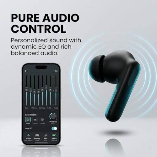 Image of TWS Bluetooth 5.3 Earbuds with 13.6mm Deep Bass Drivers, ENC Mic & IPX5 Sweat Proof Design | 72 Hours Total Playtime with 40ms Low Latency Gaming Mode for Calls, Music & Mobile Gaming