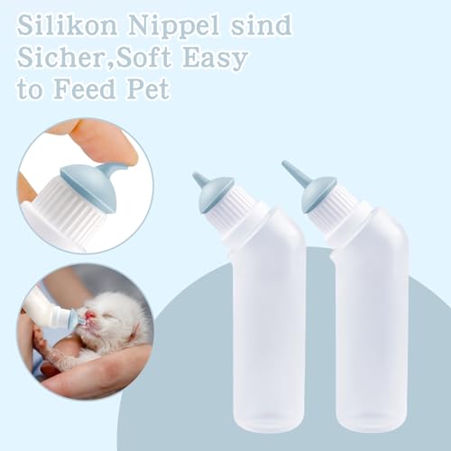 Yoolight 20PCS Haustier Stillflasche mit grauem Ersatz Mini Nippel Fütterungsflasche, Fütterungs-Kit für Kätzchen Welpen für Neugeborene Kätzchen, Welpen, Kleintiere,