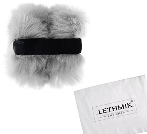 Lethmik Womens Faux Fur Earmuffs Foldable Big Winter Outdoor Ear Warmers Gray #TOP5