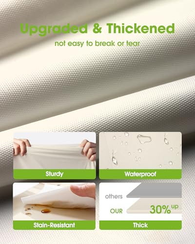 Image of Pureegg Plastic Table Cloth Disposable 8 Pack, 84'' Round Table Cloths, Party, Wedding, Thanksgiving Decorations, Fall Tablecloths, Round, Beige Plastic Cover, Leakproof & Sturdy, Cream, Ivory