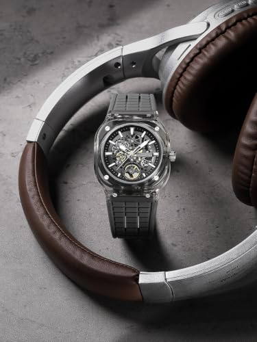 Image of French Connection | Skeleton Dial | Transparent Acrylic Case | Silicone Strap | Quartz Watch for Men - FCG01