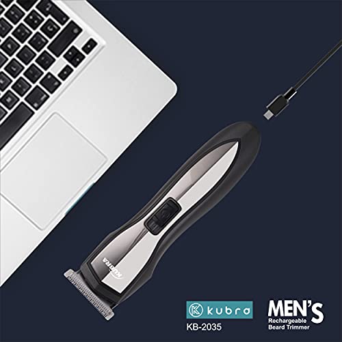 Image of Kubra KB-2035 USB Charging Rechargeable 40 minutes runtime Professional Hair Clipper for Beard and Hair Trimmer (Black)