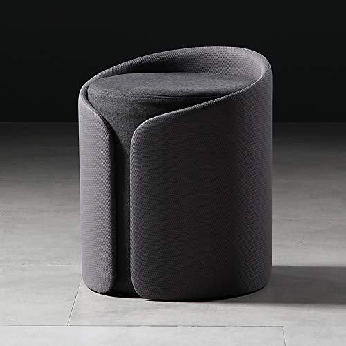 Pouf rond ottoman gris ideal comme banc a chaussures de salon