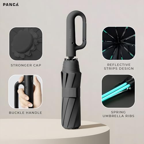 Image of PANCA Umbrella for Rain Big Size - Windproof UV Protection Compact Folding Umbrella for Men, Women, Girls & Kids | Automatic Open & Close, 8 Ribs Strong Stylish Chatri for Daily Monsoon Travel