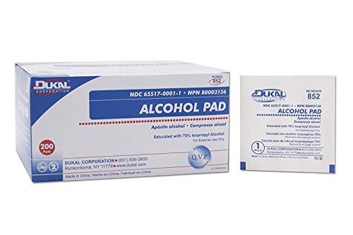 Dukal-265407 Alcohol Prep Pads, Non-Sterile, 200 Pack