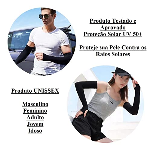 Manguito Ciclismo Mangas Proteção Solar Uv 50 Bike Moto Ciclismo Pesca Corrida Caminhada Praia Par d