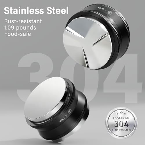Image of XIXUBU 51mm Espresso Tamper, 2-in-1 Espresso Distributor & Tamper for De'Longhi Dedica CASABREWS - Adjustable Depth, 304 Stainless Steel Espresso Distribution Tool