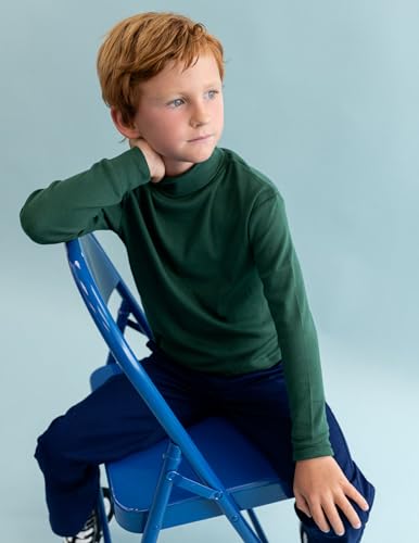 Image of Leveret Girls Boys & Toddler Solid Turtleneck 100% Cotton Kids Shirt (2 Toddler-14 Years) Variety of Colors