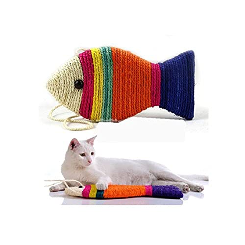 PSK PET MART Fish Toy Sisal Rope Scratch Board with Bell Interactive Scratcher Toy for Cats , Kitten (Big Size) (B091N1J48M) Amazon Price History, Amazon Price Tracker
