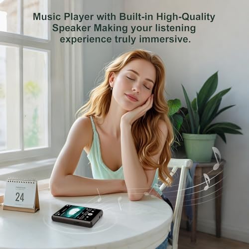 Image of 128GB MP3 Player with Bluetooth 5.4, 2.4 inch Portable HiFi Music Player with FM Radio /HD Speaker /E-Book, Digital Music Player Earphones Included
