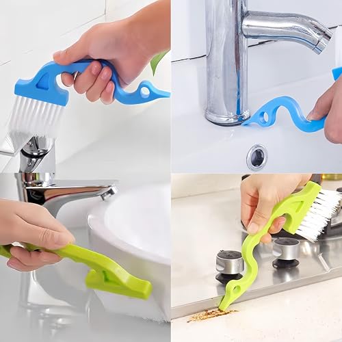 Image of 17PCS Crevice Cleaning Brush Set,Multifunctional Cleaning Brush Tools,Hard Bristle Crevice Cleaning Supplies Best Tool for Kitchen and Household (17)