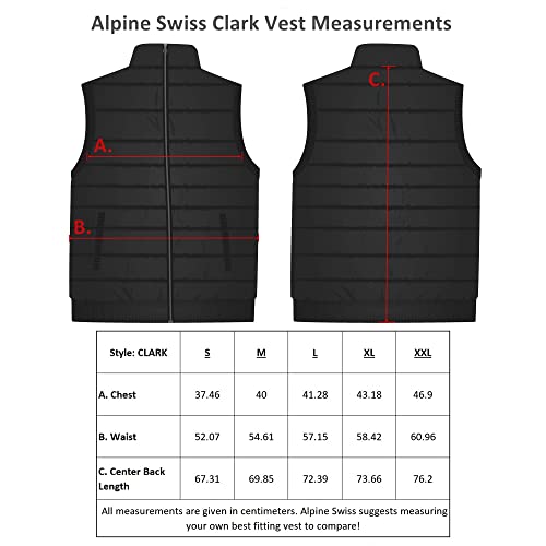 Alpine Swiss Clark Mens Lightweight Down Alternative Vest Jacket Black Medium #TOP1