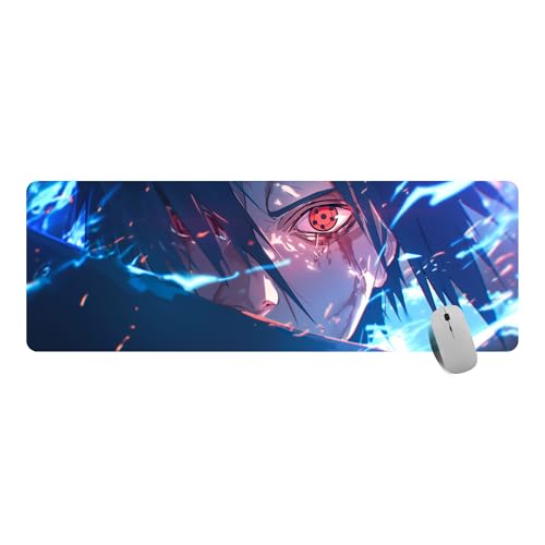 Image of MASIPICKS - XXL Size Anime & Gaming Mouse Pad [Rubber Base] | Mouse Pad (31 x 12 Inches) 3mm Desk Mat (SAS-suke Sharingan Eye)