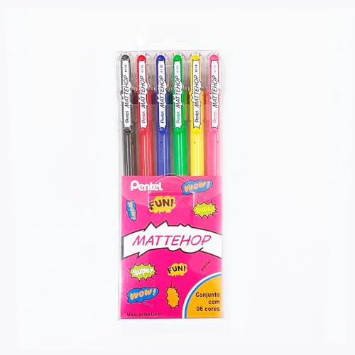 Pentel Kit Canetas Gel Mattehop Com 6 Cores KITMATTEHOP-6