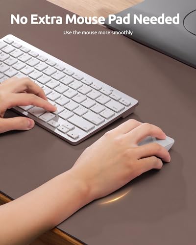 Image of YSAGi Leather Desk Mat, Large Mouse Mat, 60 x 35 cm, Chocolate