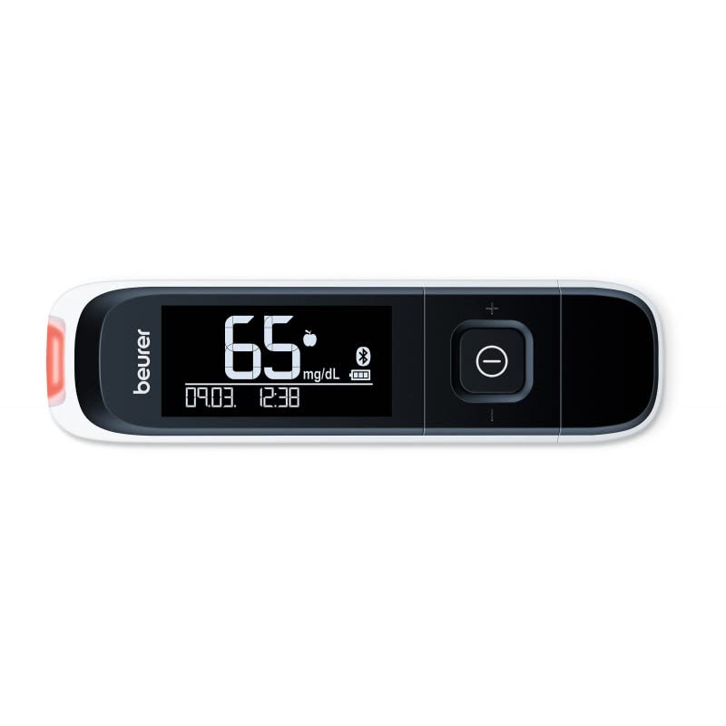 Beurer Medical GL 60 mg/dl - Blutzuckermessgerät mit Plug-in-USB, Stechhilfe, 10 Teststreifen, sterile 10 Lanzetten inklusive praktisches Etui