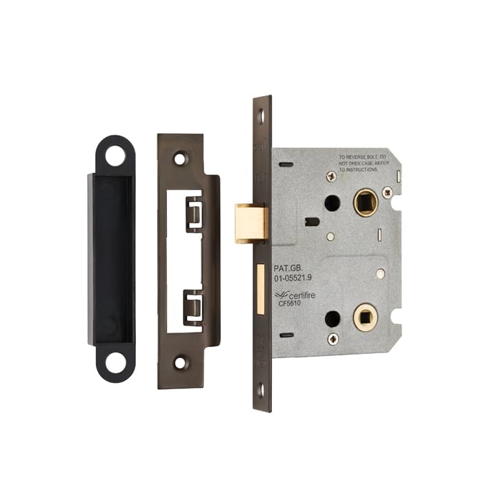Kooples Hardware Easi-T Residential Bathroom Lock Range – Mortice Bathroom Door Lock Case for Thumbturn and Release (Matt Bronze, 76mm)