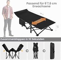 Obqer Oversized Klappbares Campingbett mit Matratze, Klappbett Gästebett – Ansicht 2