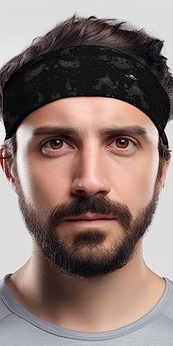 Image of Duwoni Sports Headbands for Men, Moisture Wicking Workout Headband, Sweatband Headbands for Running,Cycling,Football,Yoga,Tennis,Hiking,Hairband for Women and Men