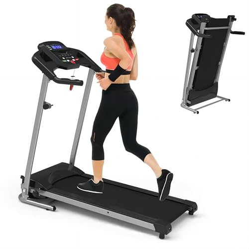 Image of Folding Treadmill with Incline, 2.5HP Portable Treadmill for Home, 250LBS Capacity, MP3 Electric Foldable Running Machine with 12 Programs for Apartment Workout