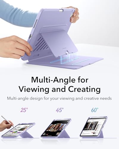 Image of ESR for iPad Air 11 Inch Case M4 /M3 /M2 (2026 /2025 /2024), iPad Air 5th /4th Gen (2022 /2020), Vertical Stand Cover, Multi Stand Angles, Ultra-Stable Case with Pencil Holder, Flip Series, Purple