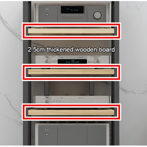 Tourne-disque et meuble stéréo avec étagère d'angle et rack audio réglable en hauteur - 3