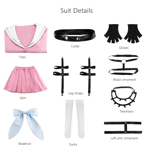 Disfraz completo cosplay Miu Iruma uniforme rosa miniatura 2
