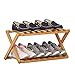 Plegable Zapatero Pequeño,Piso De Pie Estante De Almacenamiento Del Organizador De Zapatos Bambú Estante Zapatero,Ahorro De Espacio Estante De Zapatos Para La Entrada-2 capas 50x25x25cm(20x10x10inch)