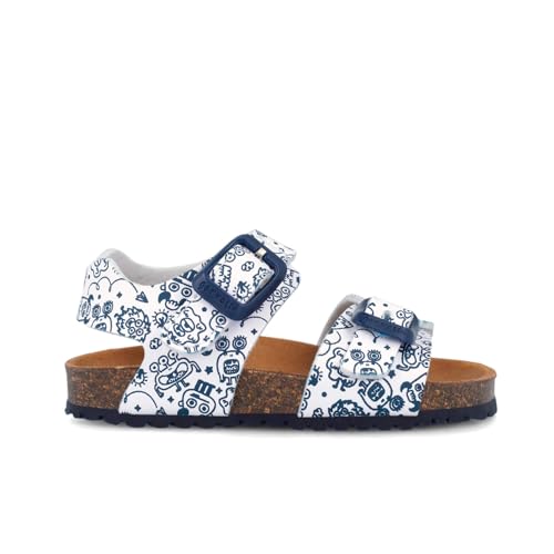 Sandales garçon Garvalín 262462 en cuir bleu avec fermeture scratch pratique
