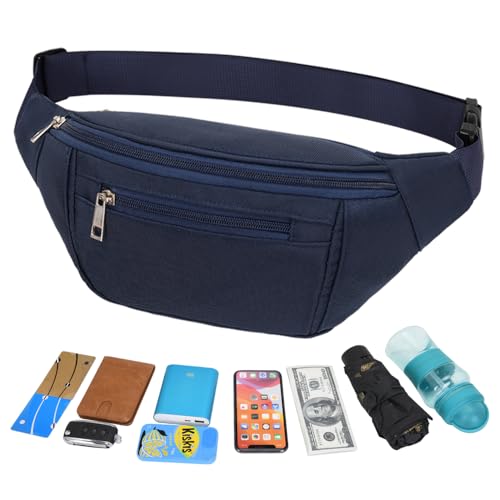Bauchtasche Gürteltasche Hüfttasche Sport Wasserdicht Gürteltasche Damen Herren Sport Tasche Outdoor Reisen Wandern Laufen Joggen Hundetraining (Blau)