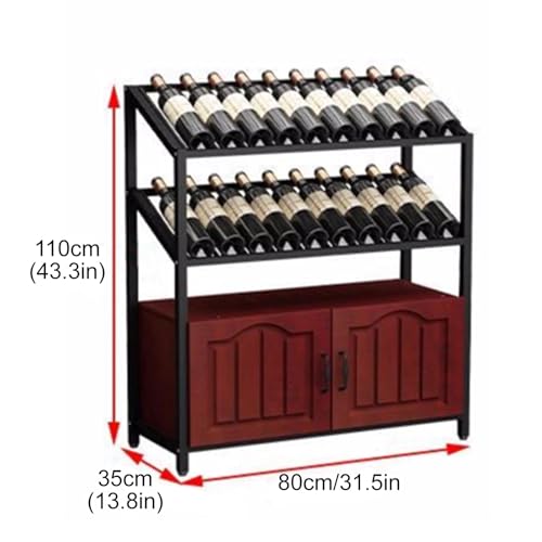 Soporte para botellas de vino tipo piso rojo 80 x 35 x 110 cm miniatura 2