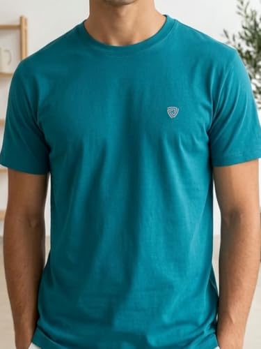 Image of Lux Cozi Men Cotton Half Sleeves Round Neck Regular Fit Casual T-Shirt