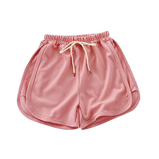 Kids Girls Athletic Shorts Teen Kids Running PE Gym Sports Shorts Solid Color Summer Casual Beach Short Pants Breathable Lightweight Comfort Bottom 6 14 Years (Pink, 4-5 Years)