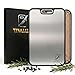 TIVALUX- 1 Tabla de Cortar de Titanio 100% Puro, Doble Cara 38.5x26.5 cm, Antibacteriana, Antideslizante, 100% Inoxidable, Trigo Ecológico, sin Olores o BPA y Certificada- Tabla Cortar Titanio Premium